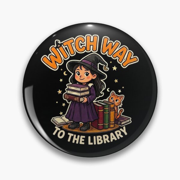 Item preview, Witch Way To The Library Halloween Cute Design designed and sold by ByPawel.