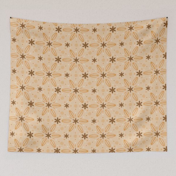 Item preview, Orange and brown autumn flower pattern by Beliris Creations designed and sold by BelirisCréations.