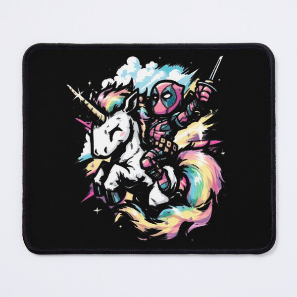 Item preview, Deadpool Riding Rainbow Unicorn Fan Art designed and sold by VenettaDesena.