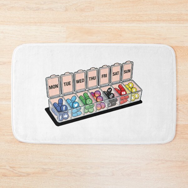 Item preview, Daily Social Media Addiction Weekly Pill Box designed and sold by Rare By Hero.
