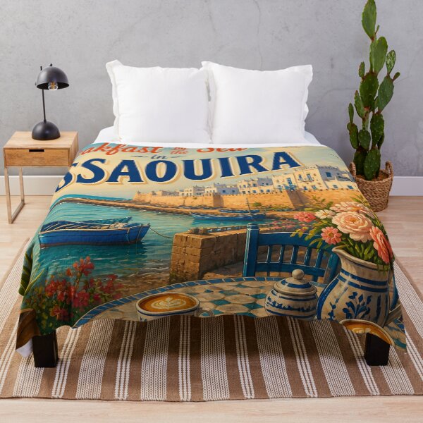 Item preview, Essaouira, Morocco: scenic-Style Painterly Travel Poster designed and sold by LSVart.