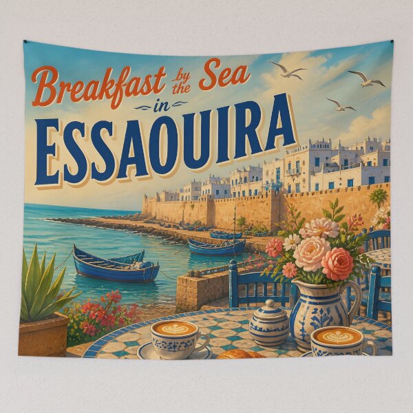 Item preview, Essaouira, Morocco: scenic-Style Painterly Travel Poster designed and sold by LSVart.
