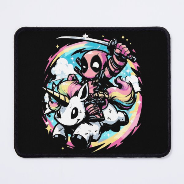 Item preview, Deadpool Riding Rainbow Unicorn Fan Art designed and sold by VenettaDesena.
