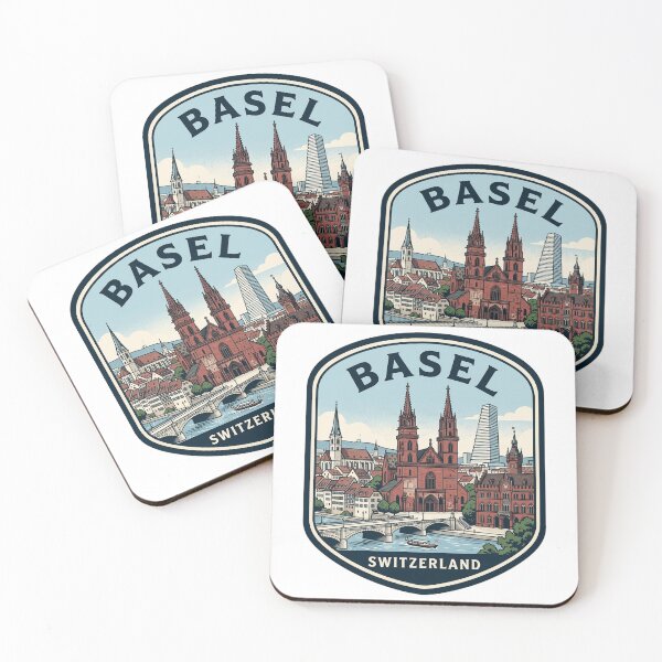 Item preview, Vintage Basel Switzerland Cityscape Travel Illustration designed and sold by k3rstman1.