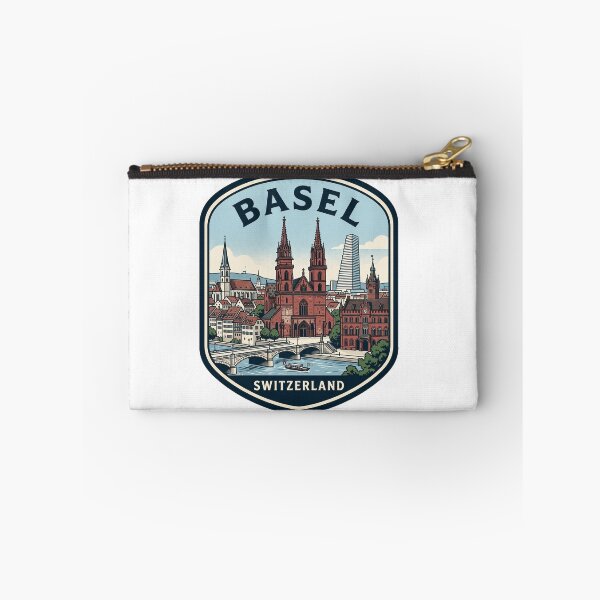 Item preview, Vintage Basel Switzerland Cityscape Travel Illustration designed and sold by k3rstman1.
