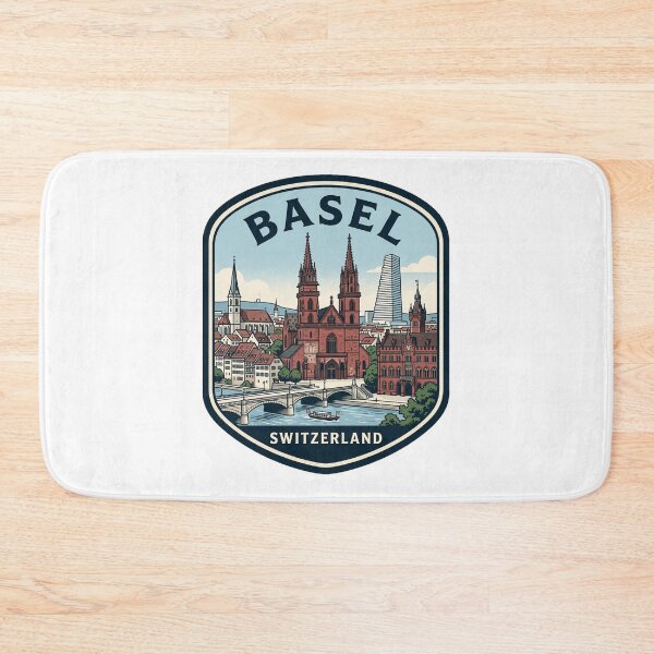 Item preview, Vintage Basel Switzerland Cityscape Travel Illustration designed and sold by k3rstman1.