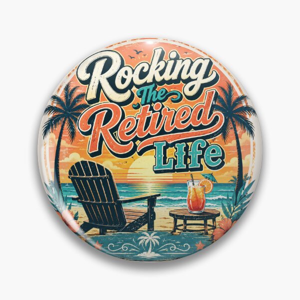Item preview, Retro Beach Sunset - Rocking The Retired Life designed and sold by legendaryskins.