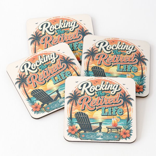 Item preview, Retro Beach Sunset - Rocking The Retired Life designed and sold by legendaryskins.