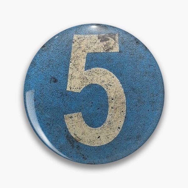 Item preview, Faded Number 5 Five on Round Blue Background designed and sold by TirConnaill.