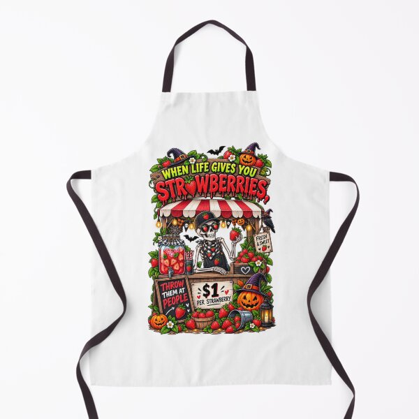 Item preview, When Life Gives You Strawberries Funny Halloween Shirt – Skeleton Strawberry Stand Goth Humor Design designed and sold by Ayden World.