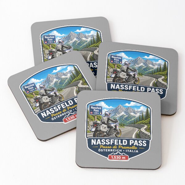 Item preview, Nassfeld Pass, Passo di Pramollo, Austria - Italy Motorcycle Sticker TShirt 01 designed and sold by OuterShellUK.