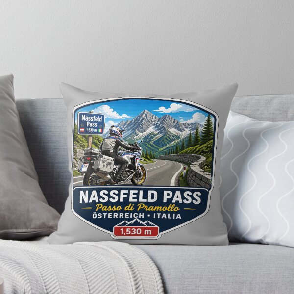 Item preview, Nassfeld Pass, Passo di Pramollo, Austria - Italy Motorcycle Sticker TShirt 01 designed and sold by OuterShellUK.