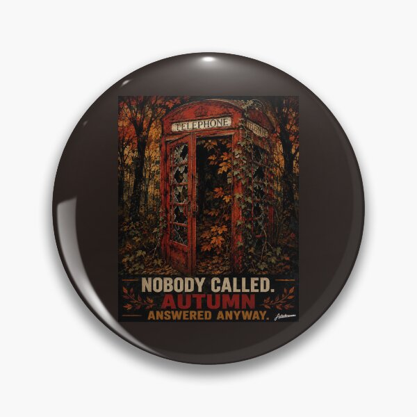 Item preview, Abandoned Red Phone Box in Autumn Forest designed and sold by Artisticanvas.