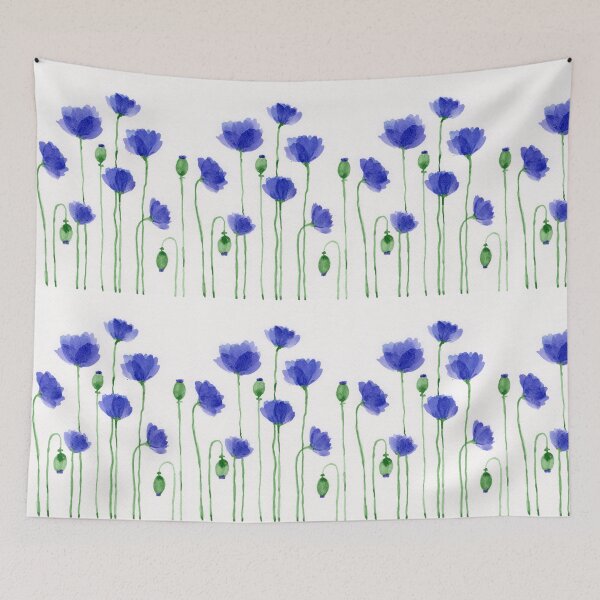 Item preview, Poppies - Indigo designed and sold by Aileen David.