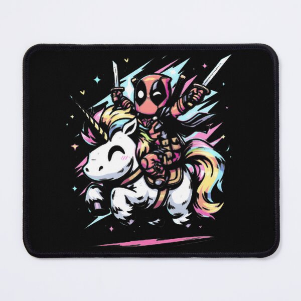 Item preview, Deadpool Riding Rainbow Unicorn Fan Art designed and sold by VenettaDesena.