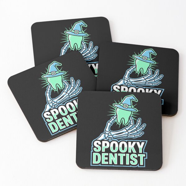 Item preview, Spooky Dentist Skeleton Hand Witch Hat Tooth Halloween designed and sold by TeNovaStudio.
