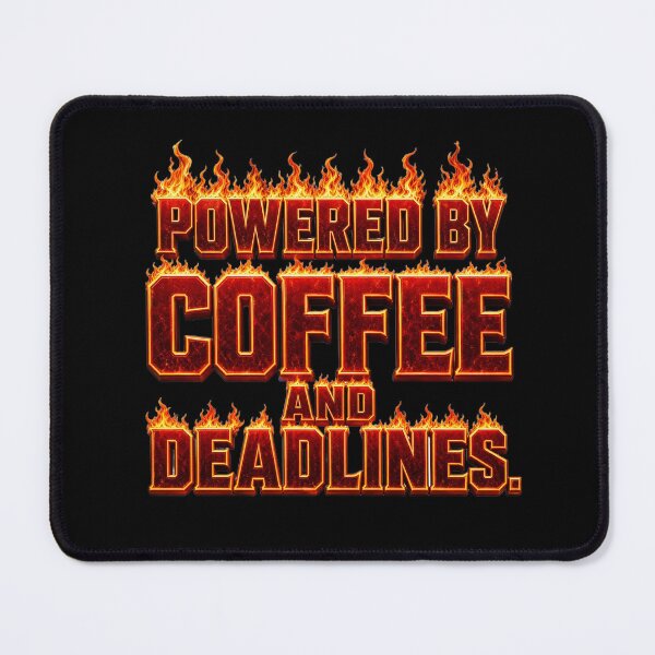 Item preview, Powered by Coffee and Deadlines – Funny Office Coffee Meme designed and sold by ManggaeJM.
