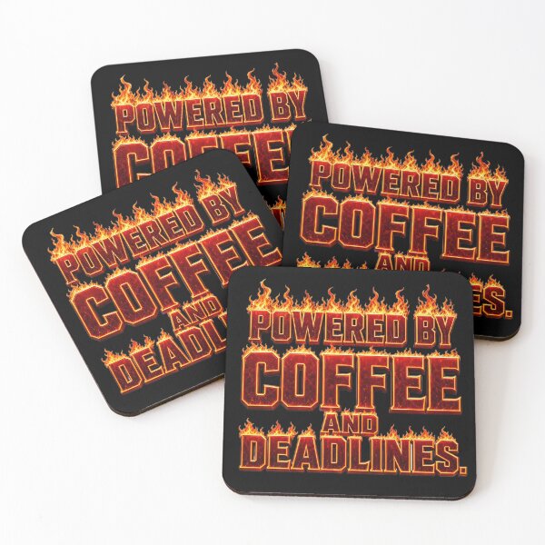 Item preview, Powered by Coffee and Deadlines – Funny Office Coffee Meme designed and sold by ManggaeJM.