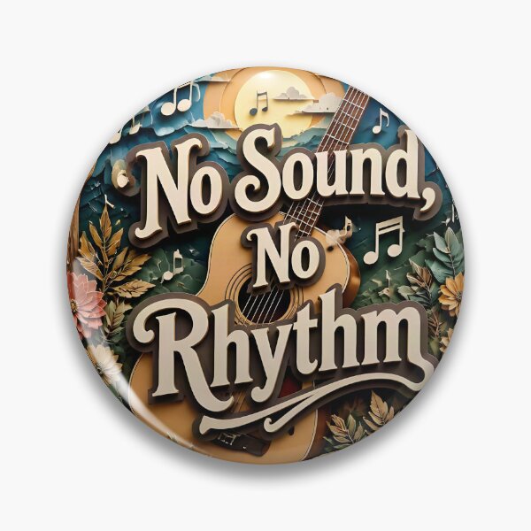Item preview, 3D Papercut Acoustic Guitar Art - No Sound No Rhythm Typography Poster designed and sold by Marcu Ioachim.
