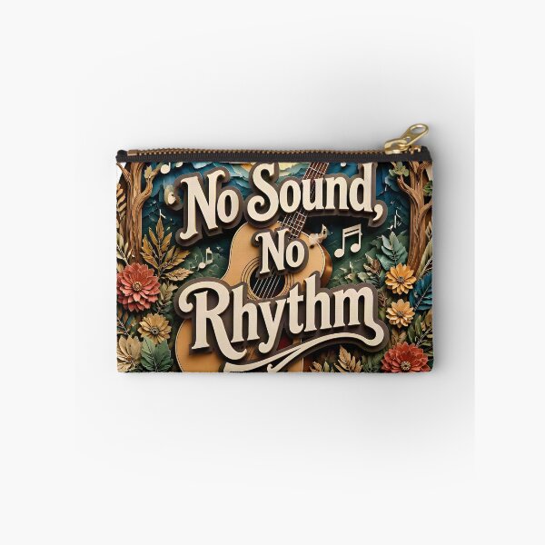 Item preview, 3D Papercut Acoustic Guitar Art - No Sound No Rhythm Typography Poster designed and sold by Marcu Ioachim.