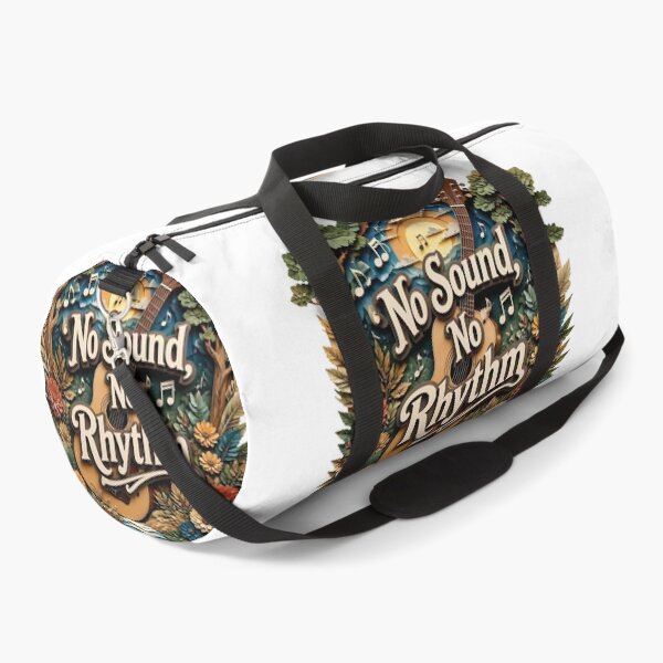 Item preview, 3D Papercut Acoustic Guitar Art - No Sound No Rhythm Typography Poster designed and sold by Marcu Ioachim.