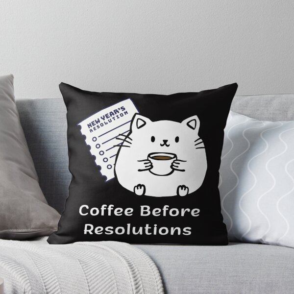 Item preview, Coffee Before Resolutions | Espresso Yourself Cats | Funny New Year Cat designed and sold by ContigoART.