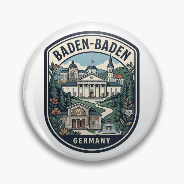 Item preview, Vintage Baden-Baden Germany Casino Black Forest Badge designed and sold by k3rstman1.