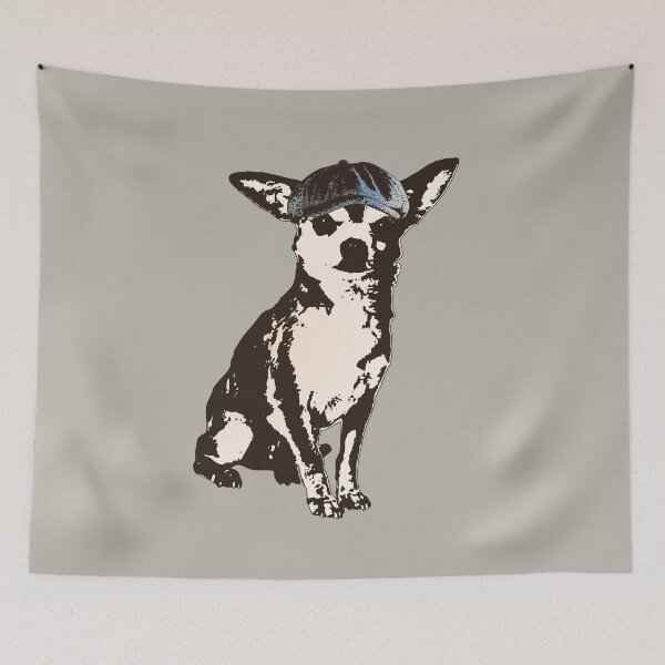 Item preview, Lil' Tough Guy - Sepia-Toned Chihuahua Wearing Newsboy Cap designed and sold by LittleMissTyne.