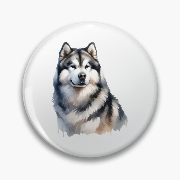 Item preview, Watercolor Alaskan Malamute Portrait Art designed and sold by OlyvieArt.