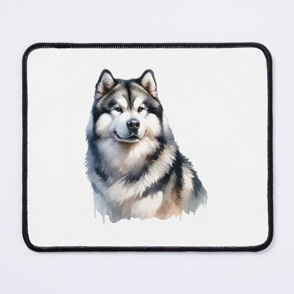 Item preview, Watercolor Alaskan Malamute Portrait Art designed and sold by OlyvieArt.