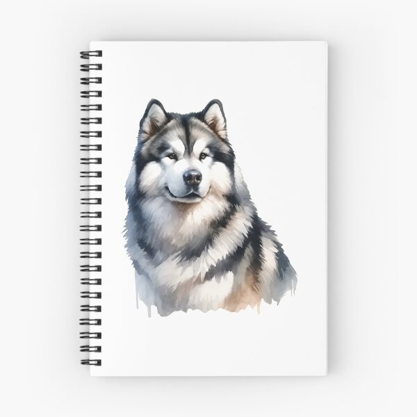 Item preview, Watercolor Alaskan Malamute Portrait Art designed and sold by OlyvieArt.