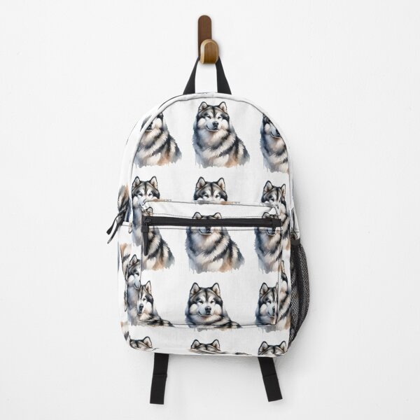 Item preview, Watercolor Alaskan Malamute Portrait Art designed and sold by OlyvieArt.