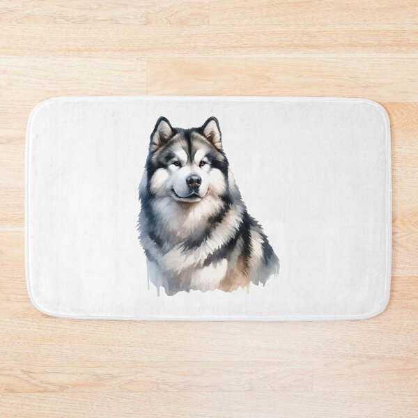 Item preview, Watercolor Alaskan Malamute Portrait Art designed and sold by OlyvieArt.