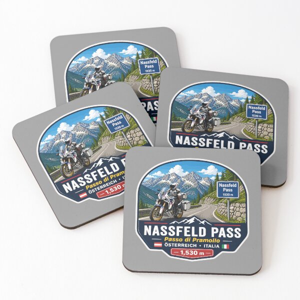 Item preview, Nassfeld Pass, Passo di Pramollo, Austria - Italy Motorcycle Sticker TShirt 02 designed and sold by OuterShellUK.