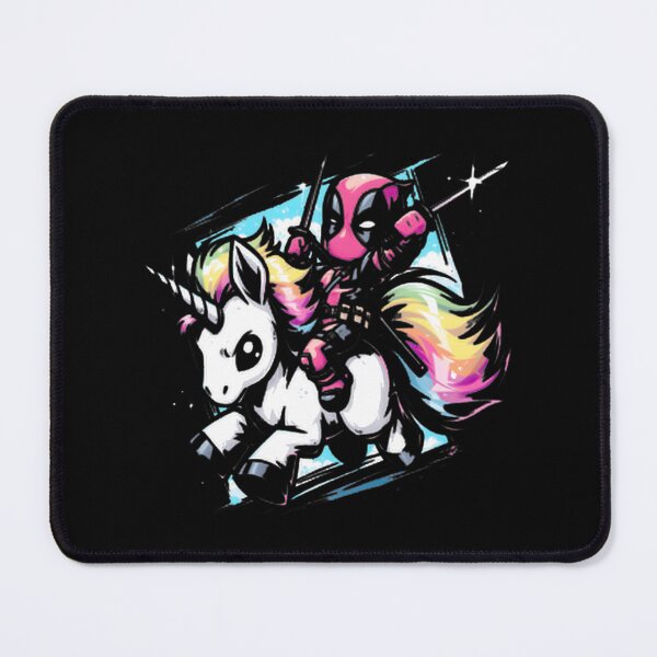 Item preview, Deadpool Riding Rainbow Unicorn Fan Art designed and sold by VenettaDesena.