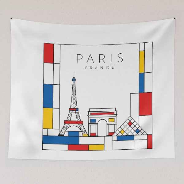 Item preview, Paris Mondrian style poster designed and sold by CMYKStudio.