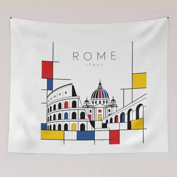 Item preview, Rome Mondrian style poster designed and sold by CMYKStudio.