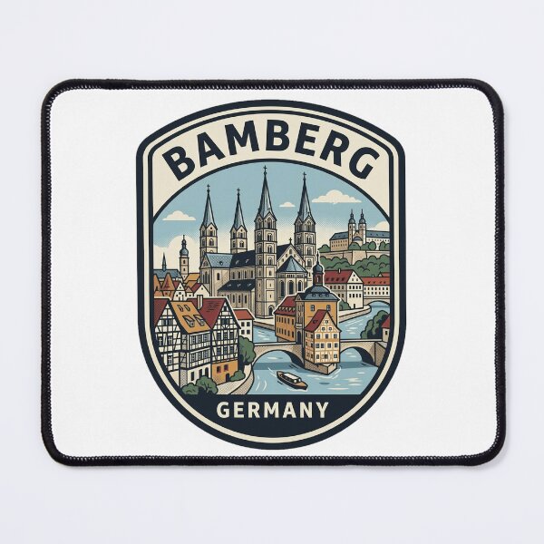 Item preview, Bamberg Germany Old Town Retro Travel Badge designed and sold by k3rstman1.