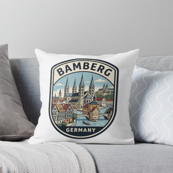 Item preview, Bamberg Germany Old Town Retro Travel Badge designed and sold by k3rstman1.