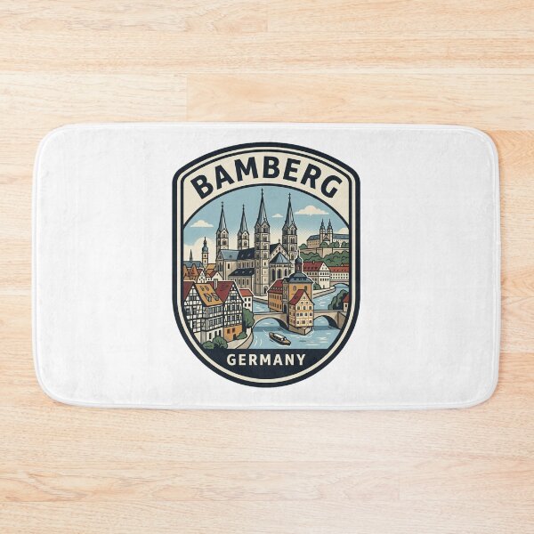 Item preview, Bamberg Germany Old Town Retro Travel Badge designed and sold by k3rstman1.