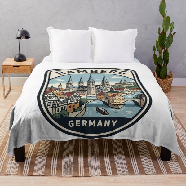 Item preview, Bamberg Germany Old Town Retro Travel Badge designed and sold by k3rstman1.