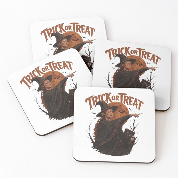 Item preview, Trick or Treat Halloween Witch Cunningham Pointing Vintage Spooky designed and sold by Glow-Paw-Studio.