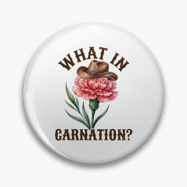 Item preview, What In Carnation Funny Cowboy Flower Pun Western Watercolor Illustration designed and sold by raedattia.