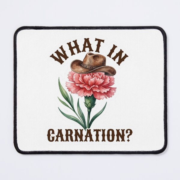 Item preview, What In Carnation Funny Cowboy Flower Pun Western Watercolor Illustration designed and sold by raedattia.