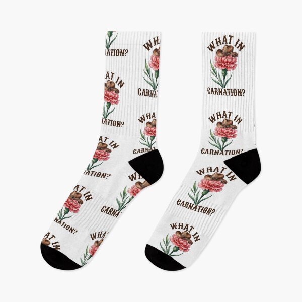 Item preview, What In Carnation Funny Cowboy Flower Pun Western Watercolor Illustration designed and sold by raedattia.