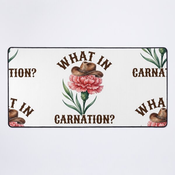 Item preview, What In Carnation Funny Cowboy Flower Pun Western Watercolor Illustration designed and sold by raedattia.