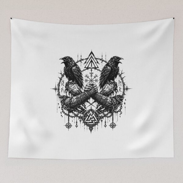 Item preview, Oath of Brotherhood – Slavic Hunter Ravens & Valknut designed and sold by Bizon2910.