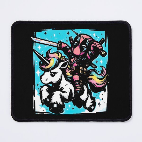 Item preview, Deadpool Riding Rainbow Unicorn Fan Art designed and sold by VenettaDesena.