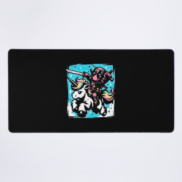 Item preview, Deadpool Riding Rainbow Unicorn Fan Art designed and sold by VenettaDesena.