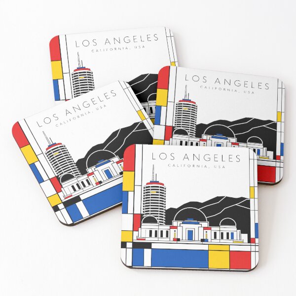 Item preview, Los Angeles Mondrian style poster designed and sold by CMYKStudio.